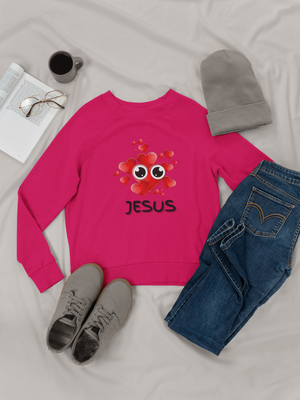 Eye Love Jesus Crewneck Pullover Sweatshirt