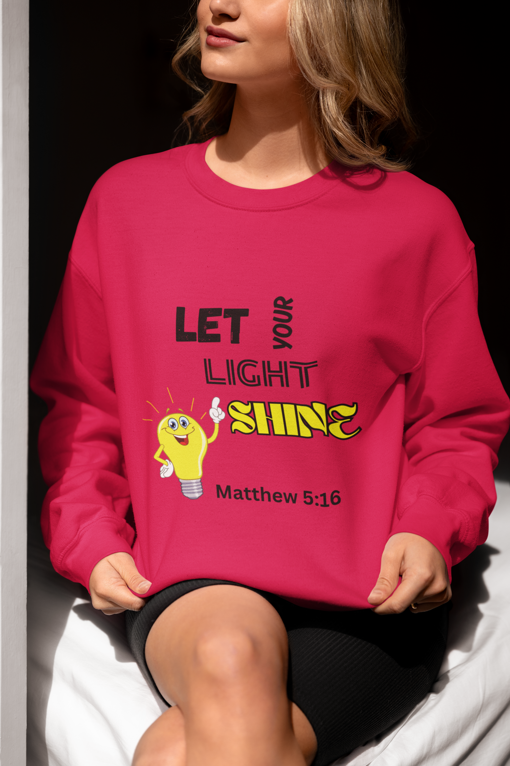 Let Your Light Shine Crewneck Pullover Sweatshirt