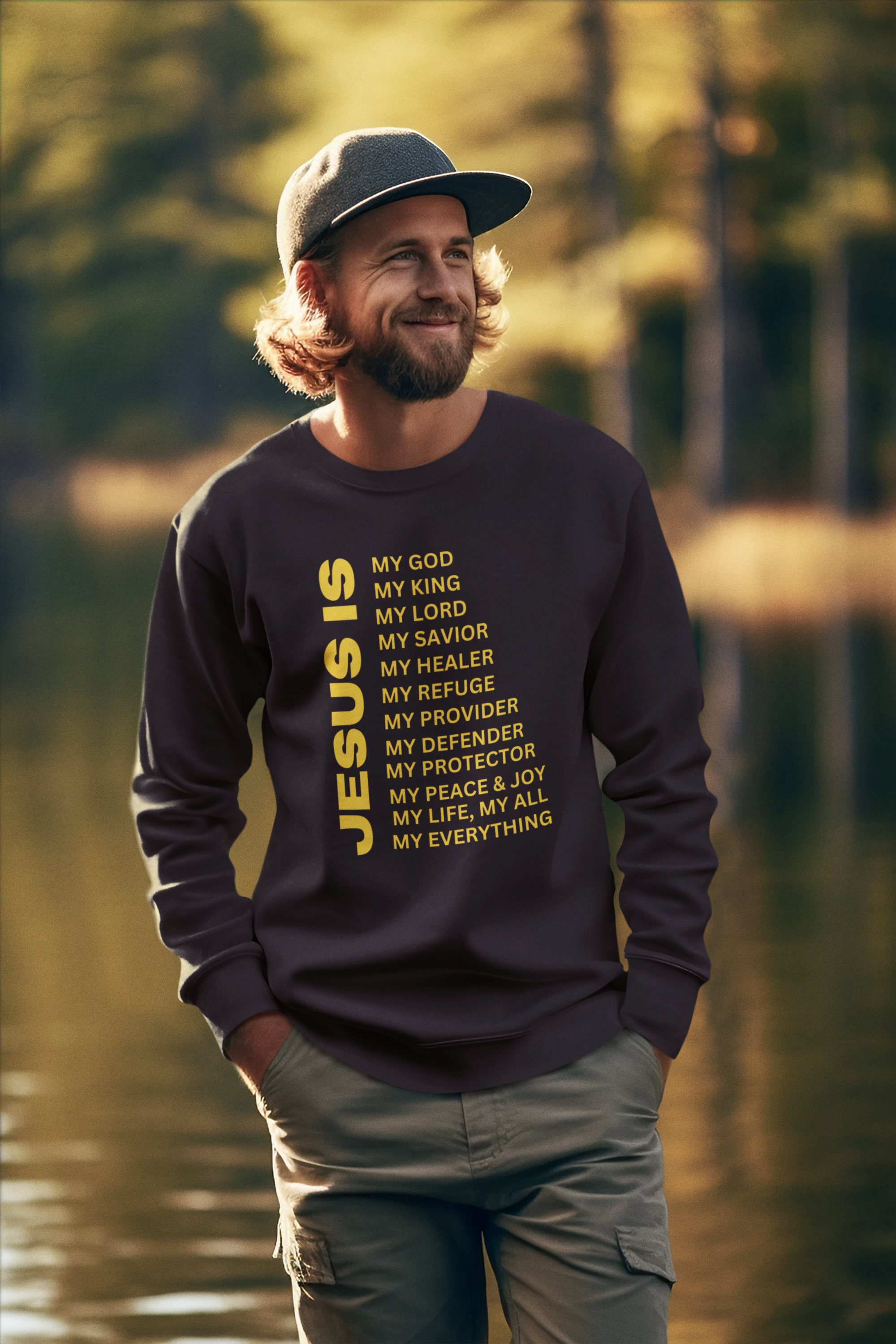 Jesus Is Crewneck Sweatshirt - Gold