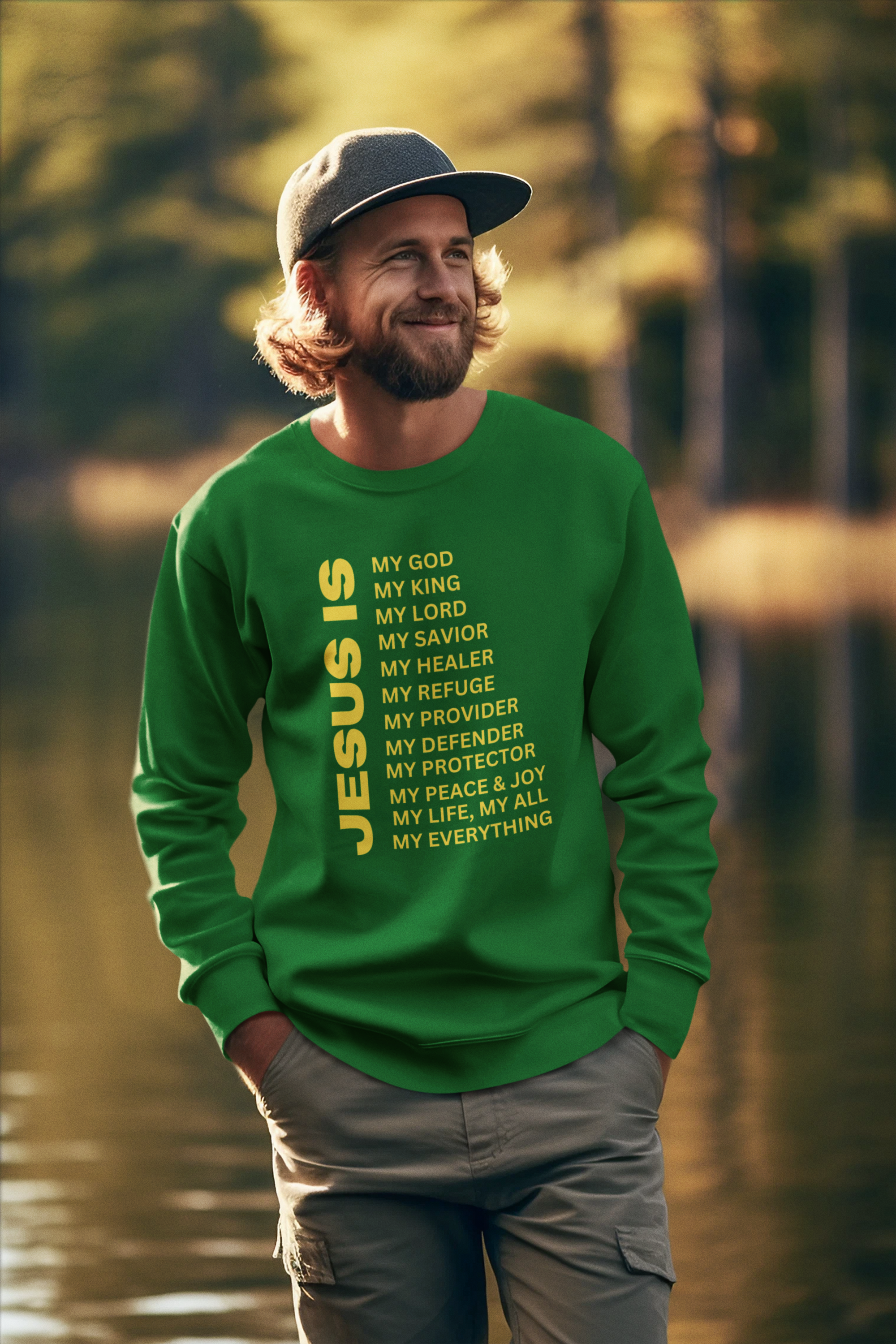 Jesus Is Crewneck Sweatshirt - Gold