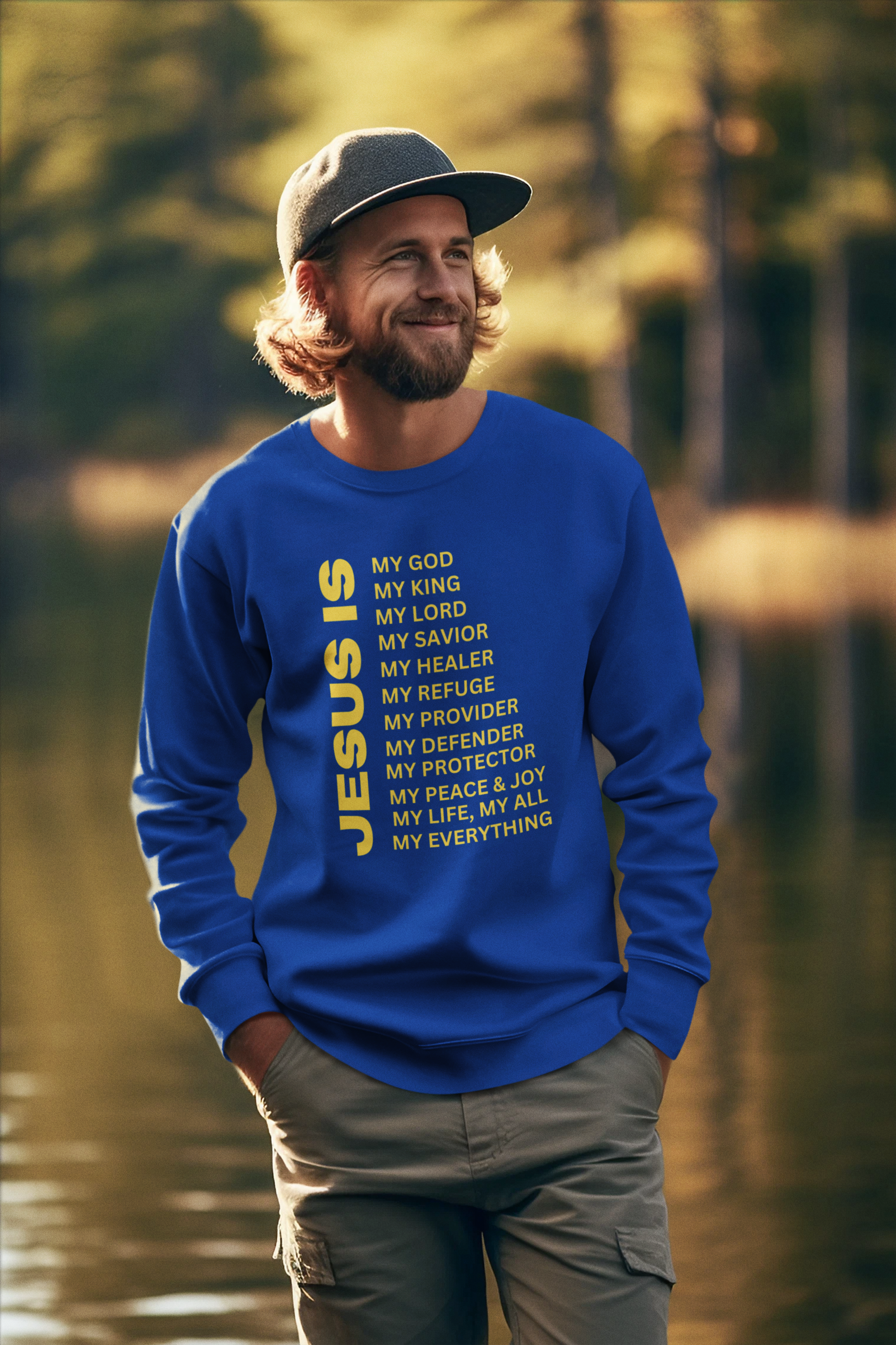 Jesus Is Crewneck Sweatshirt - Gold