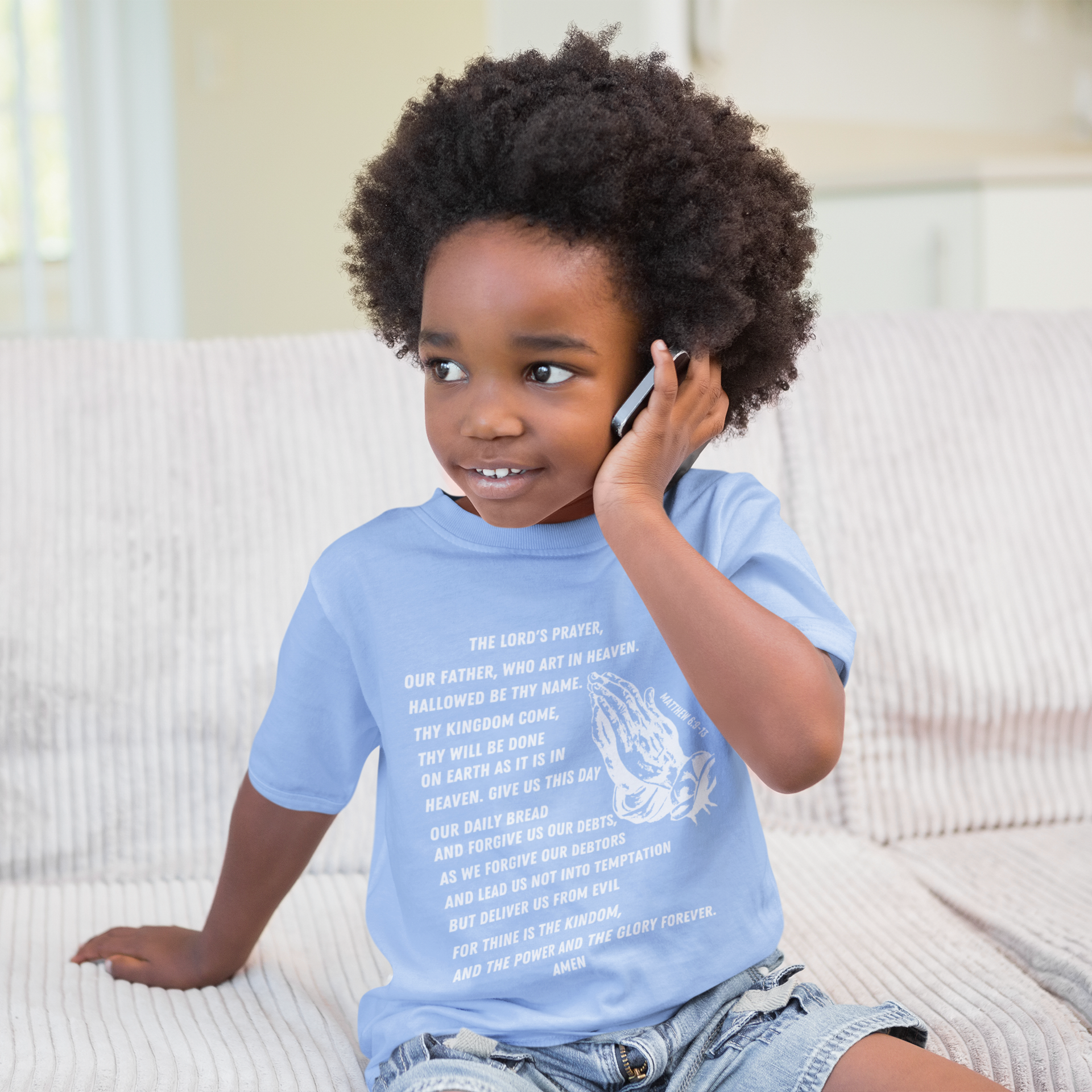 Lord's Prayer Toddler Short Sleeve - White