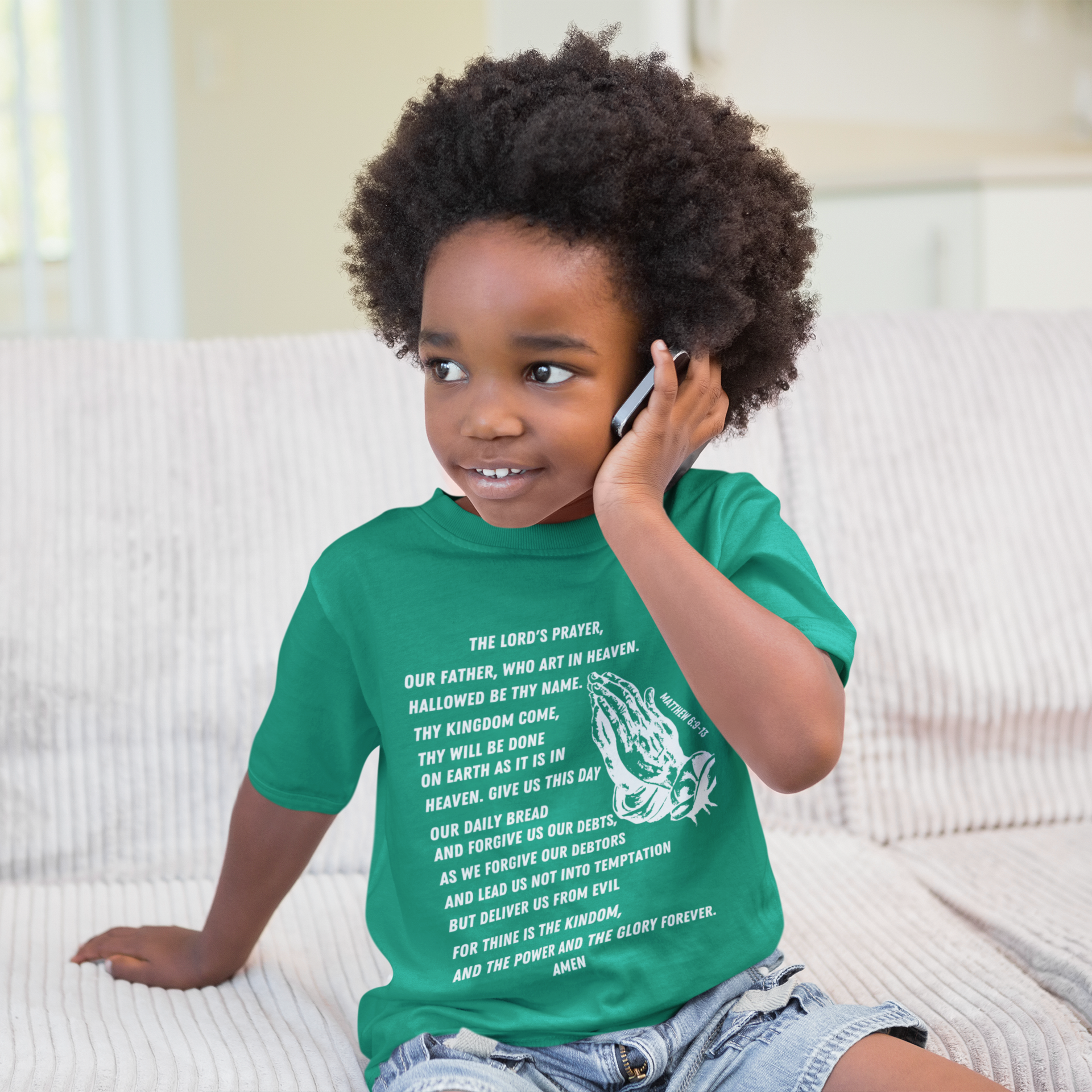 Lord's Prayer Toddler Short Sleeve - White