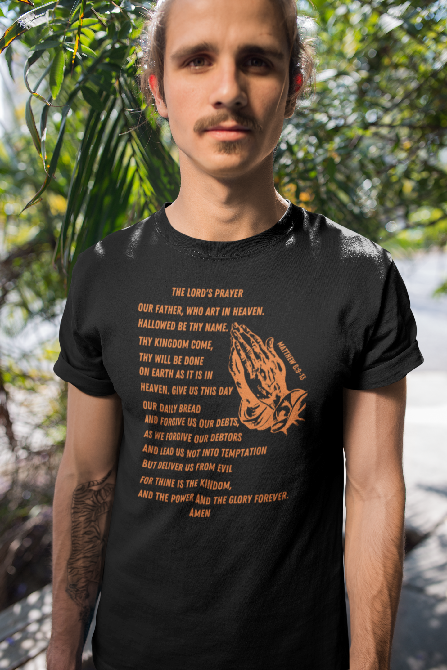 Lord's Prayer Short Sleeve T-shirt Orange