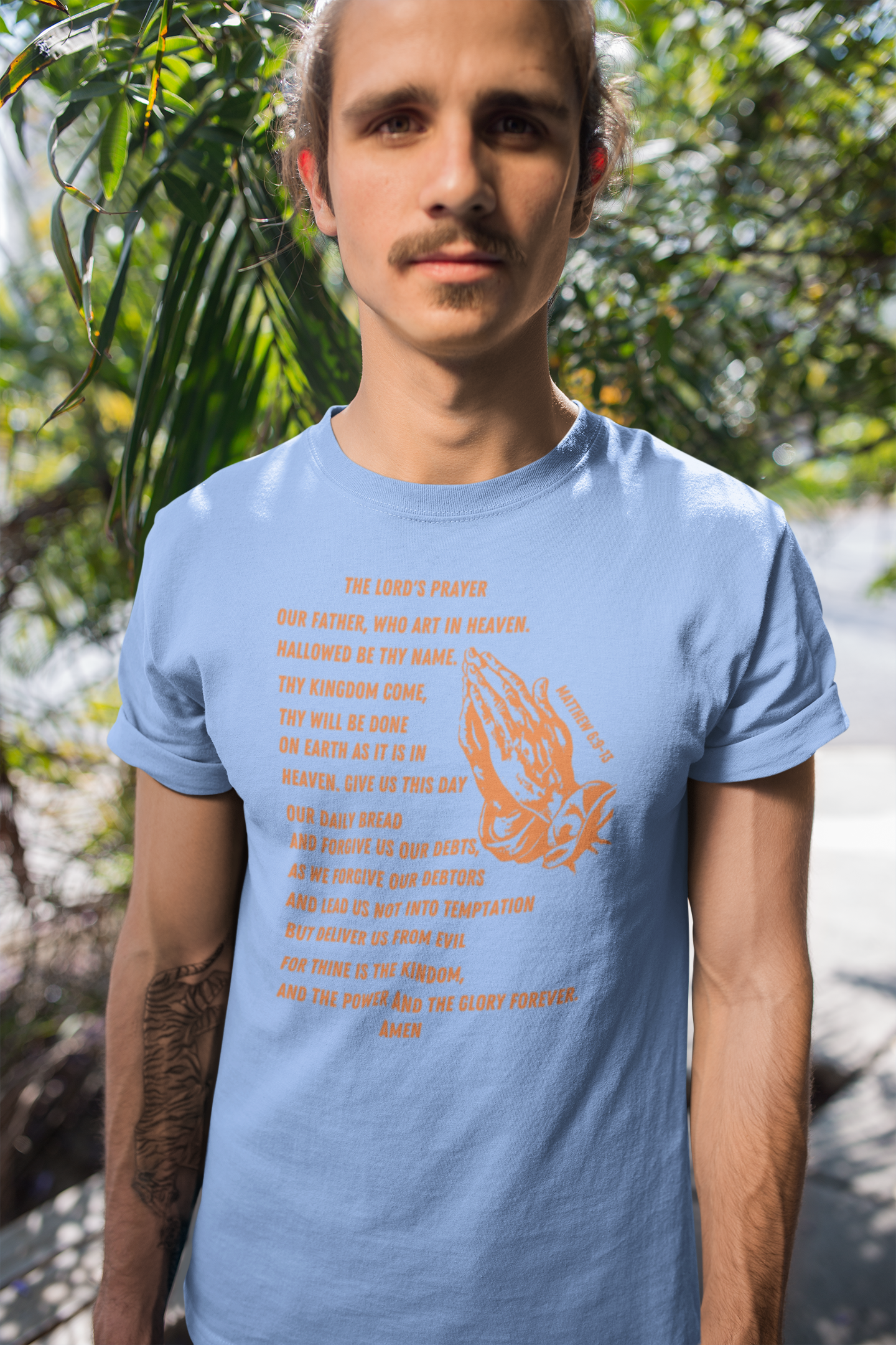 Lord's Prayer Short Sleeve T-shirt Orange