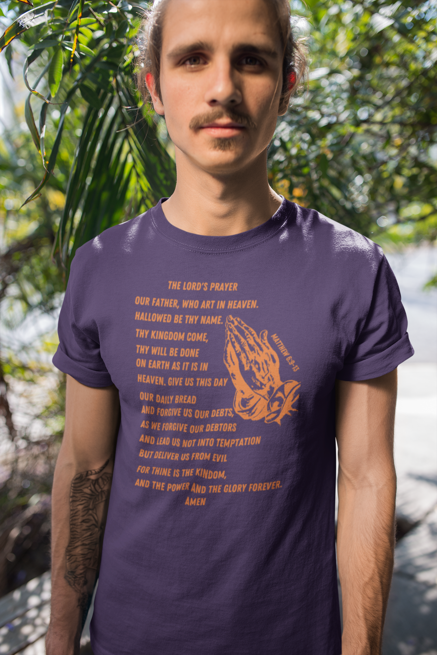 Lord's Prayer Short Sleeve T-shirt Orange