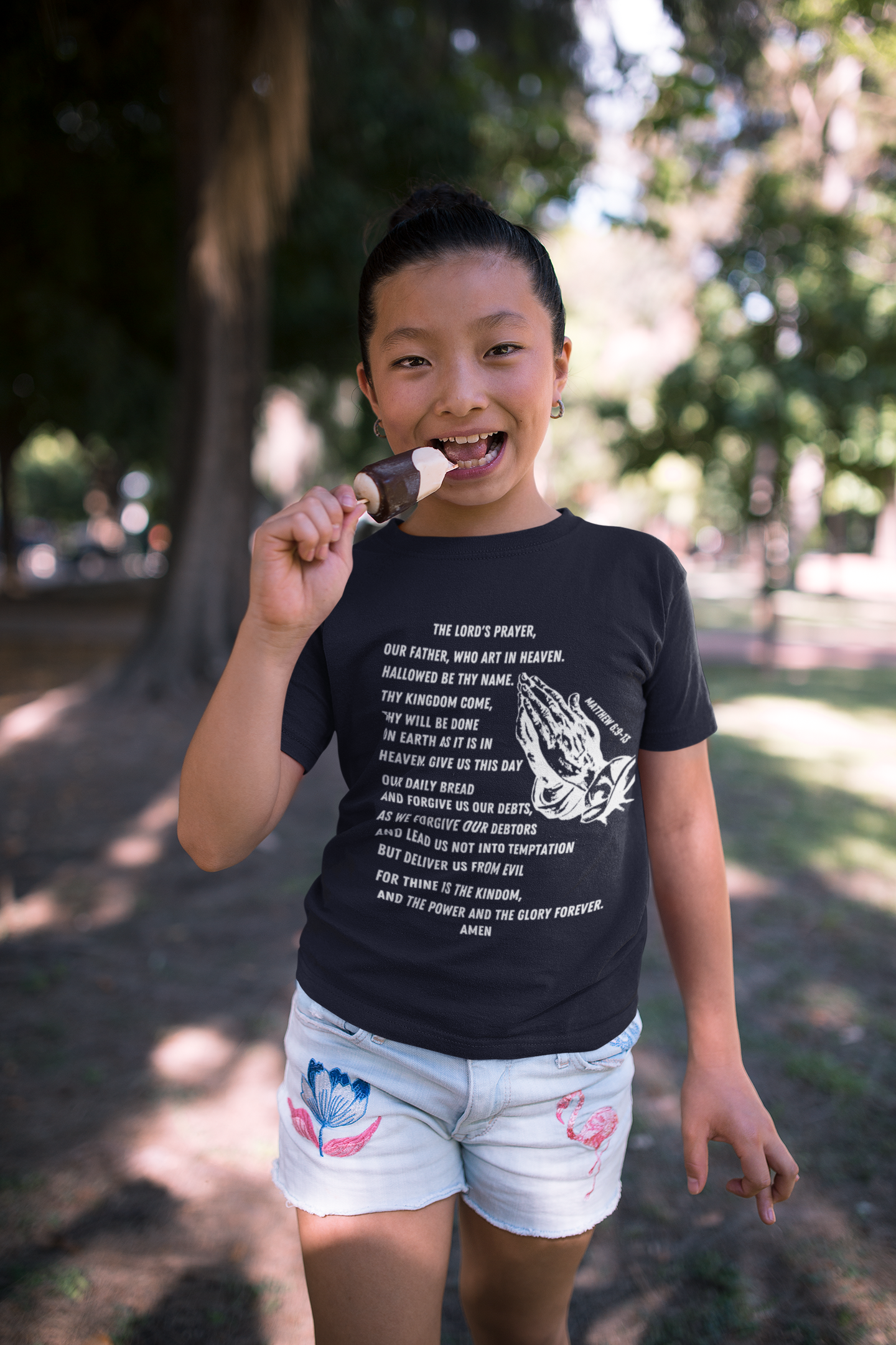 Lord's Prayer Youth Short Sleeve - White