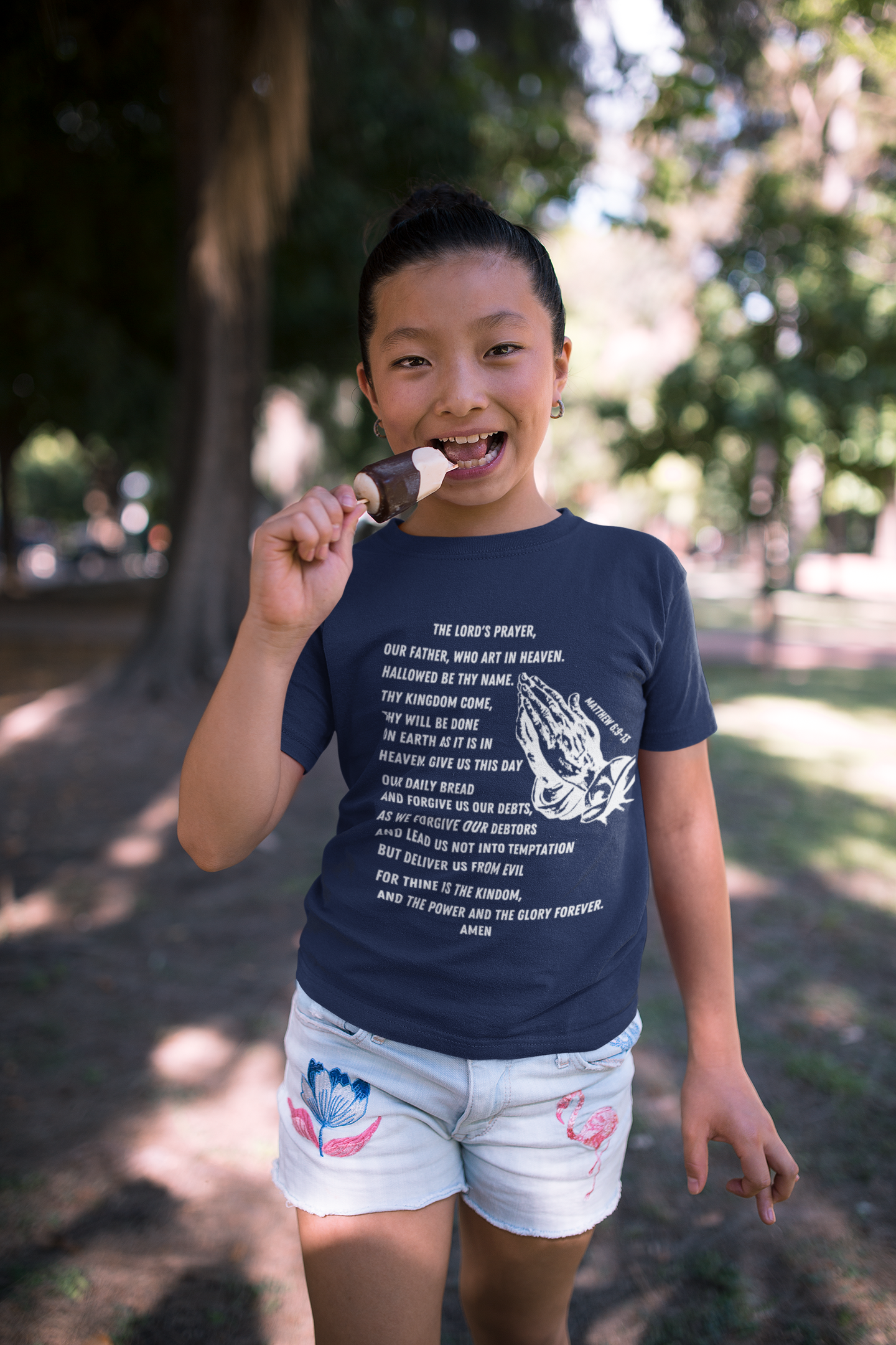 Lord's Prayer Youth Short Sleeve - White