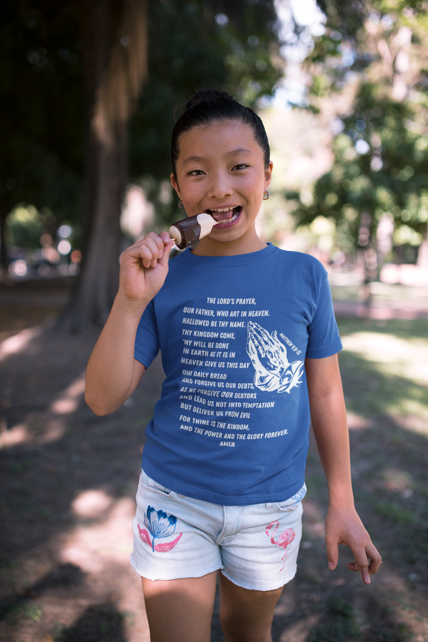 Lord's Prayer Youth Short Sleeve - White