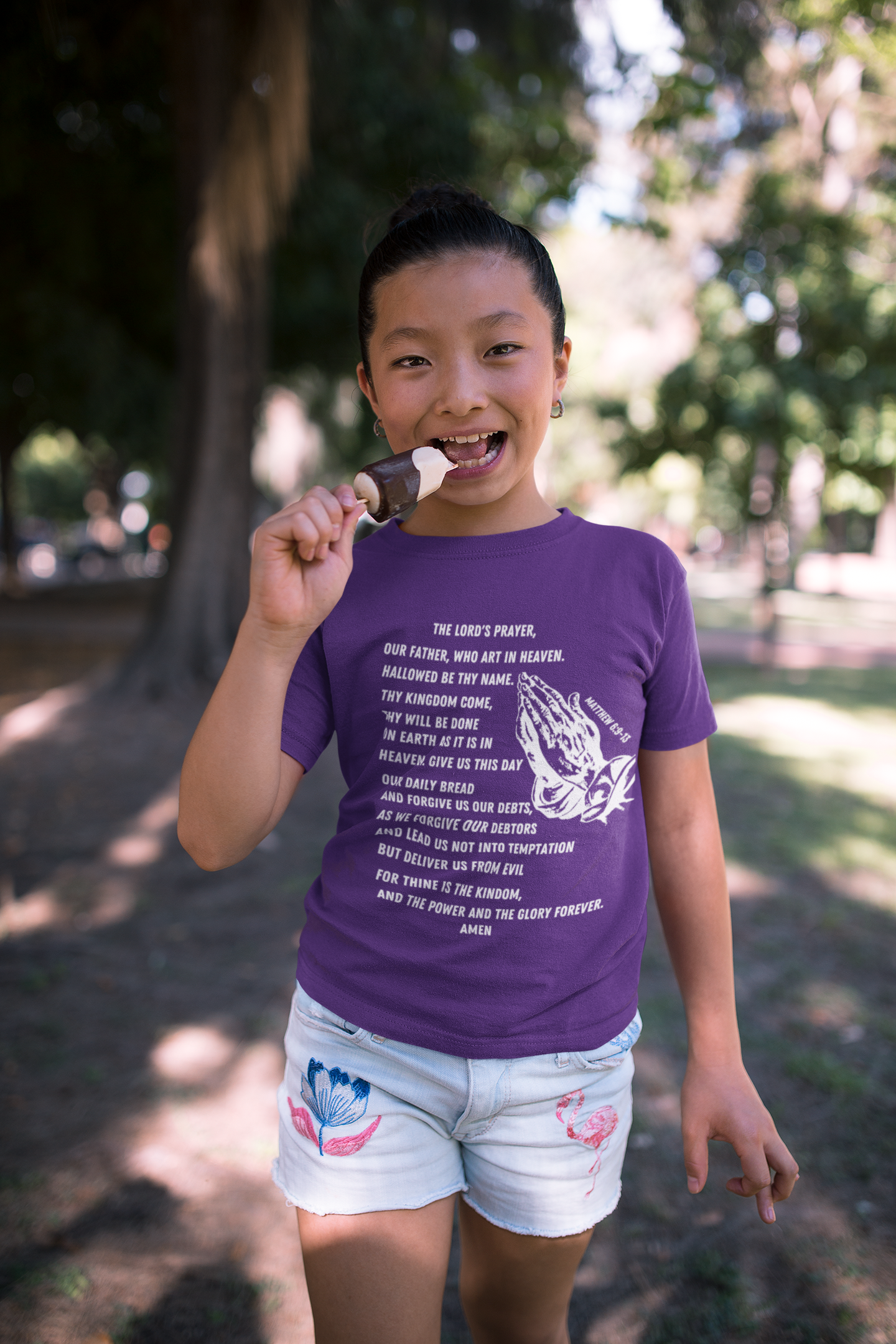 Lord's Prayer Youth Short Sleeve - White