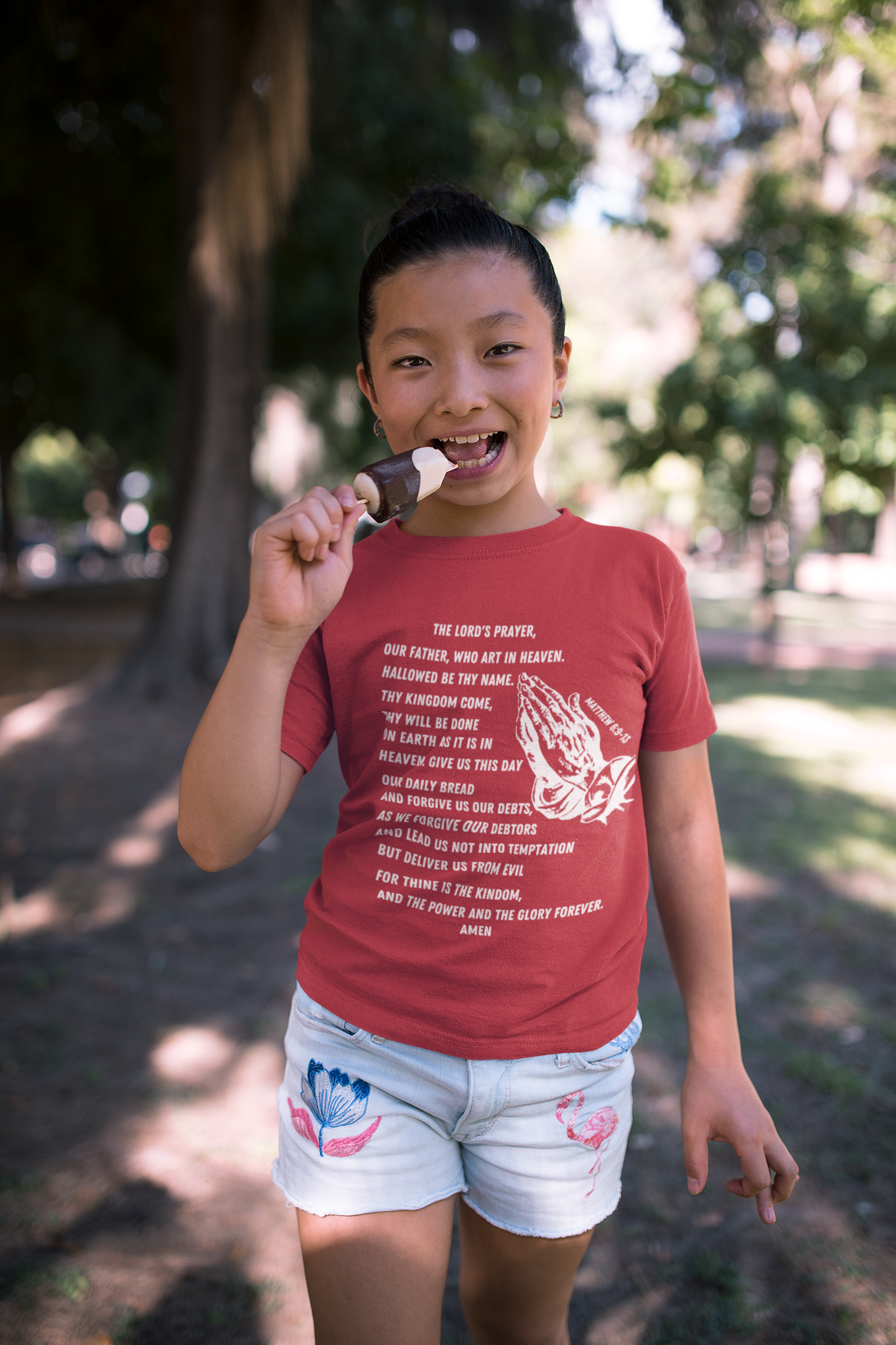 Lord's Prayer Youth Short Sleeve - White