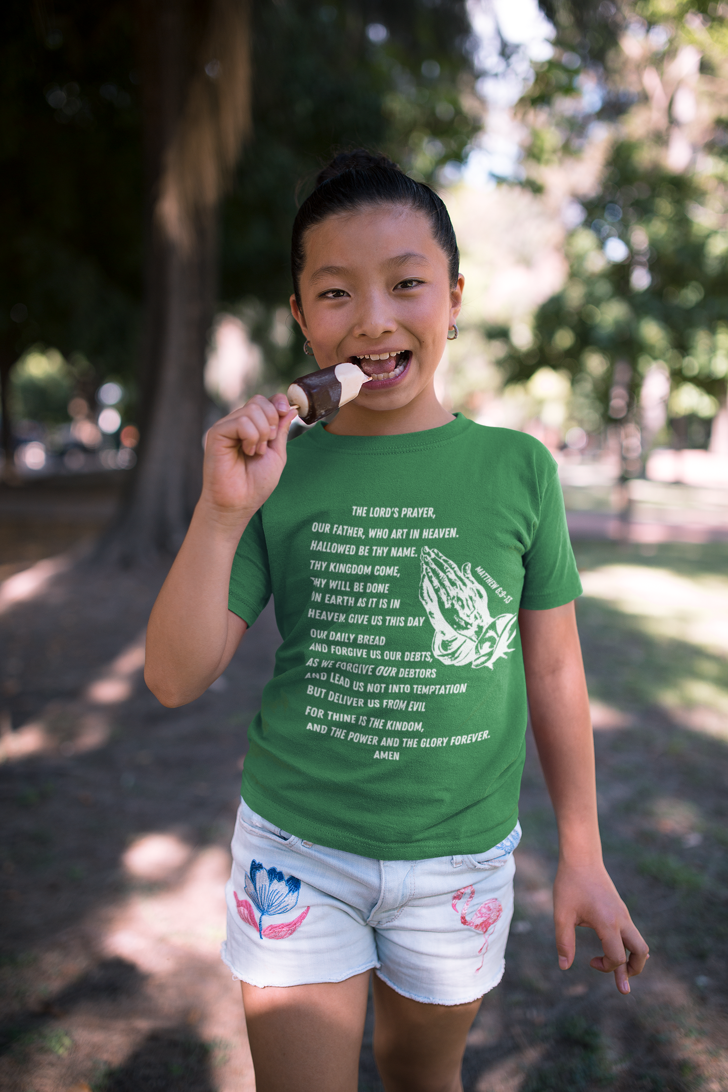 Lord's Prayer Youth Short Sleeve - White