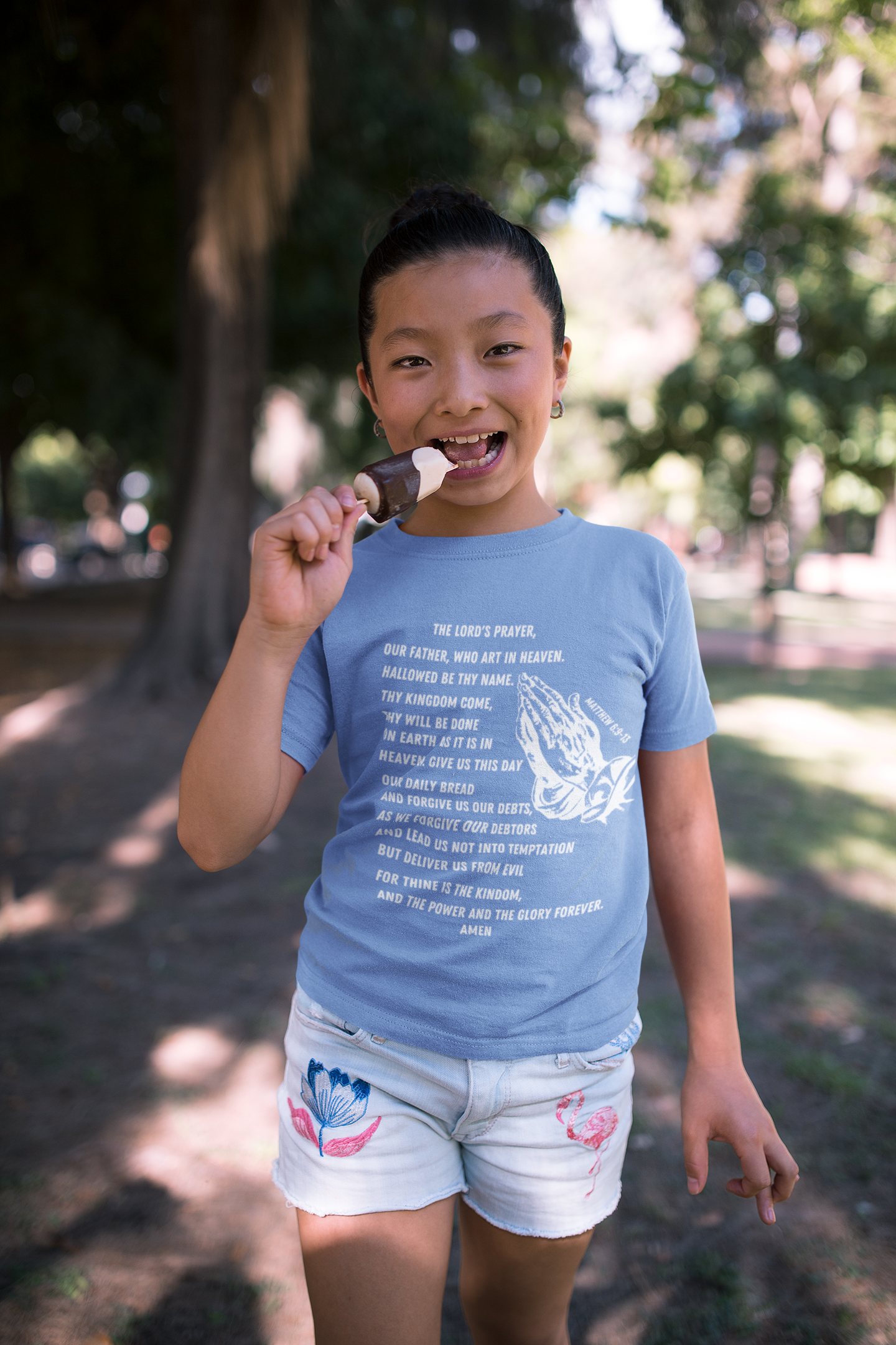 Lord's Prayer Youth Short Sleeve - White