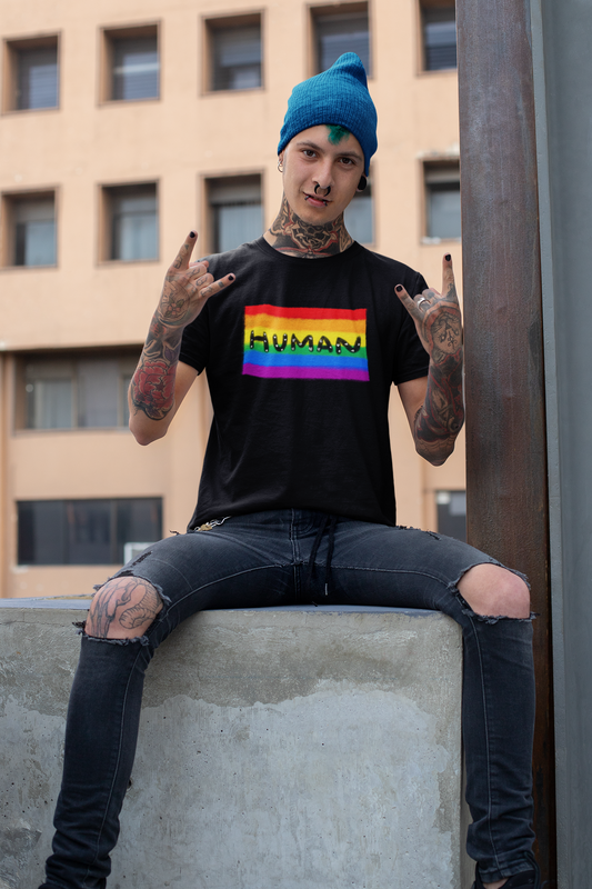 Human Pride Flag Short Sleeve Shirt