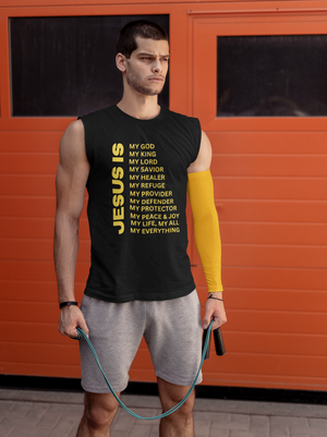 Jesus Is Christian T-Shirt - Sleeveless Gold