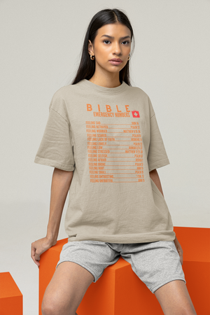 Emergency Bible Numbers Christian T-Shirt - Short Sleeve Orange