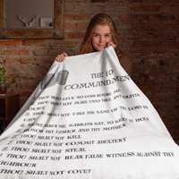 The 10 Commandments Cozy Plush Fleece Blanket - Black