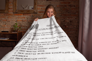 The 10 Commandments Cozy Plush Fleece Blanket - Black