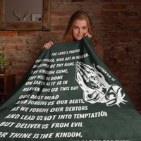 Lord's Prayer Cozy Plush Fleece Blanket - White