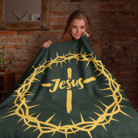 Jesus Crown Cozy Plush Fleece Blanket