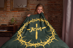 Jesus Crown Cozy Plush Fleece Blanket