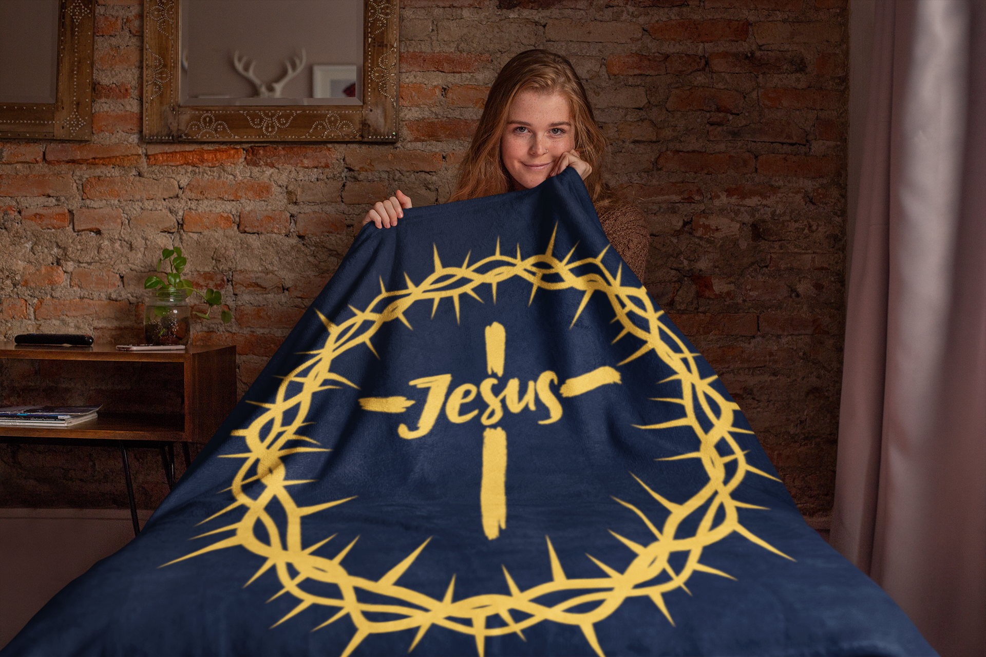 Jesus Crown Cozy Plush Fleece Blanket