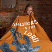 Anchored In The Lord Cozy Plush Fleece Blanket - White
