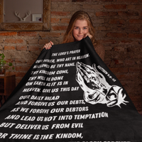 Lord's Prayer Cozy Plush Fleece Blanket - White
