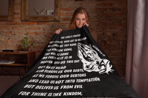 Lord's Prayer Cozy Plush Fleece Blanket - White