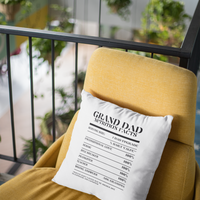 Nutrition Facts Pillow - Grand Dad - Black