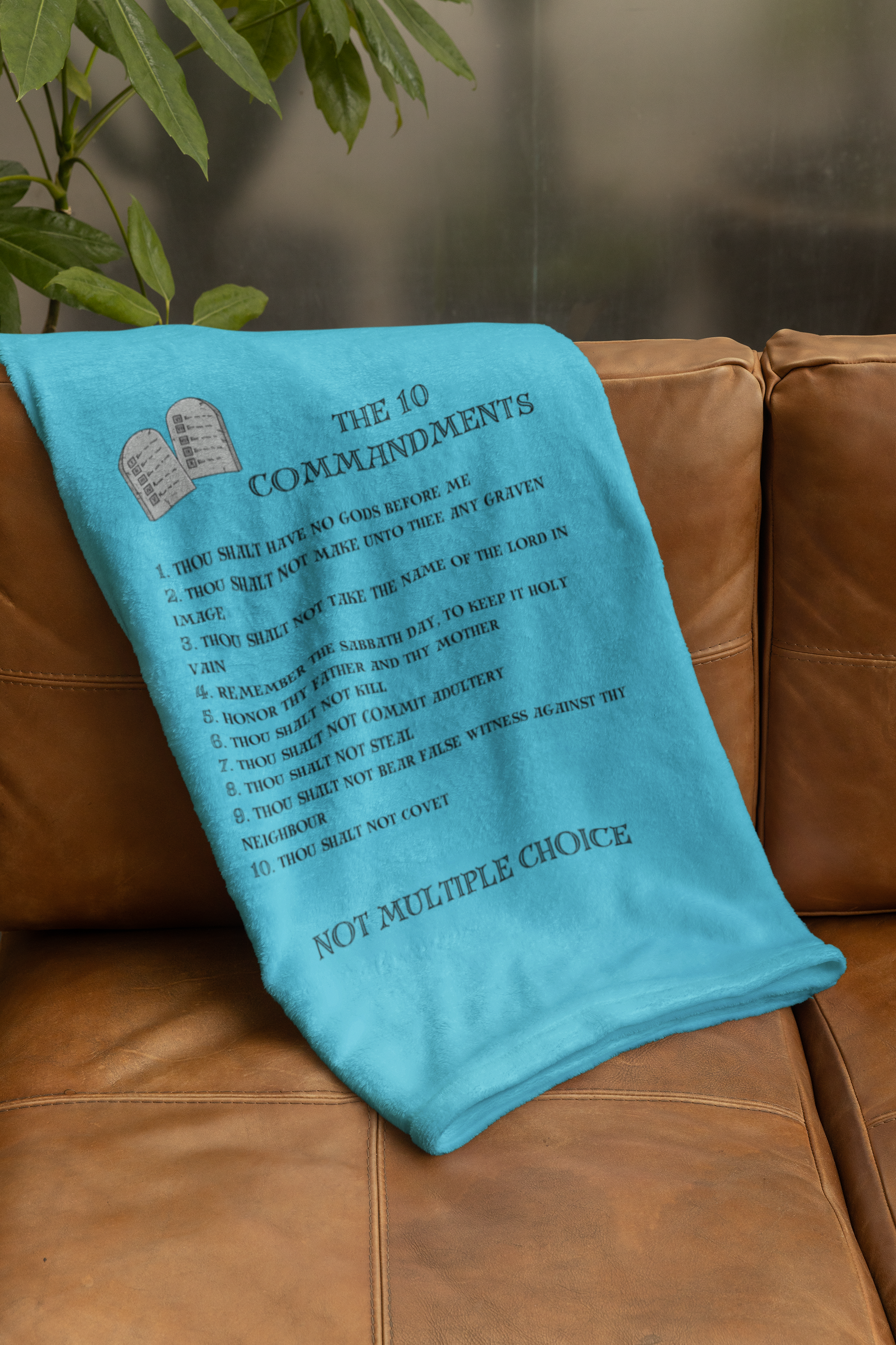 The 10 Commandments Cozy Plush Fleece Blanket - Black