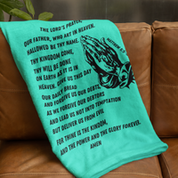 Lord's Prayer Cozy Plush Fleece Blanket - Black
