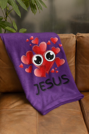 Eye Love Jesus Cozy Plush Fleece Blanket