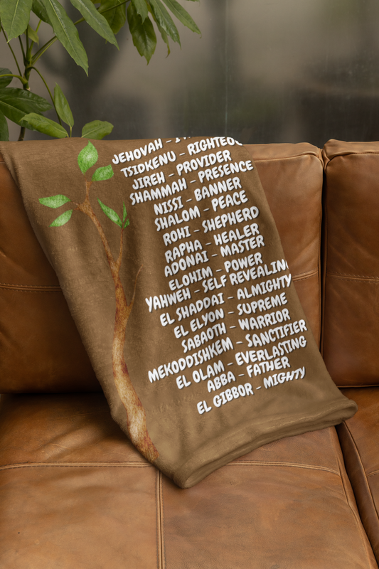 Names of God Cozy Plush Fleece Blanket - White