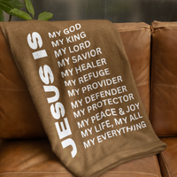 Jesus Is Cozy Plush Fleece Blanket - White