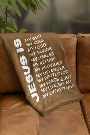 Jesus Is Cozy Plush Fleece Blanket - White