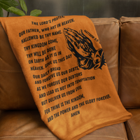Lord's Prayer Cozy Plush Fleece Blanket - Black