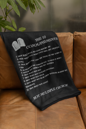 The 10 Commandments Cozy Plush Fleece Blanket - White