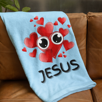 Eye Love Jesus Cozy Plush Fleece Blanket