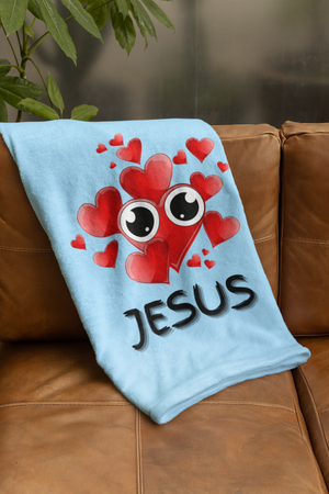 Eye Love Jesus Cozy Plush Fleece Blanket