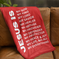 Jesus Is Cozy Plush Fleece Blanket - White