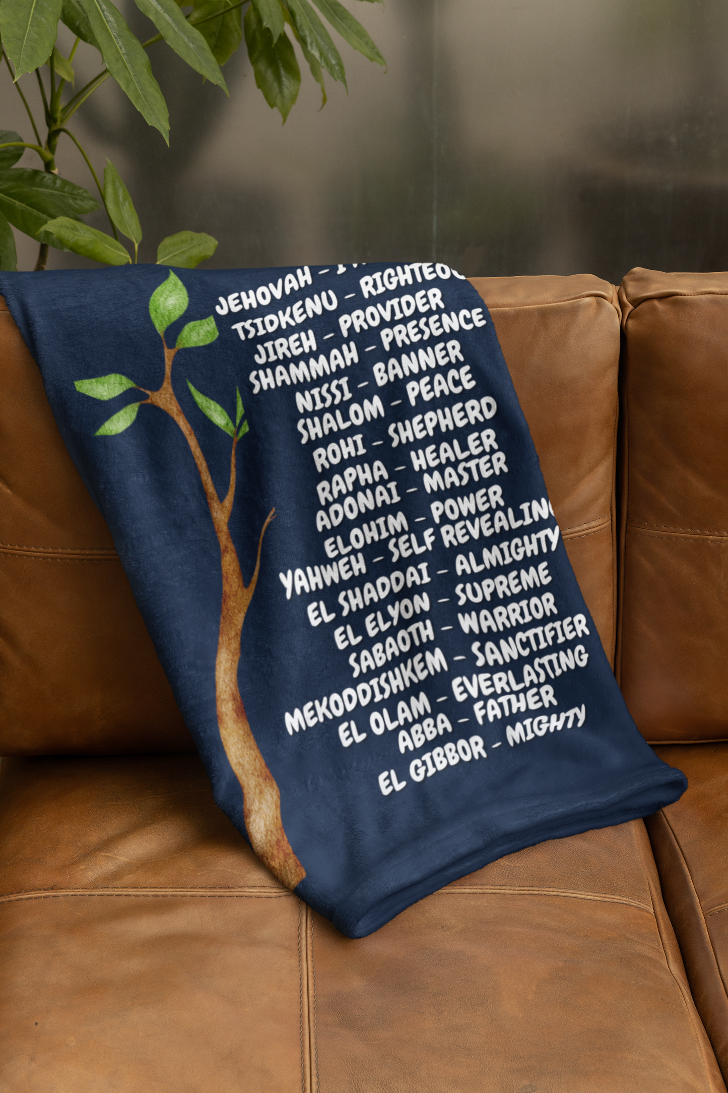 Names of God Cozy Plush Fleece Blanket - White