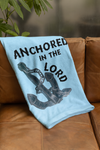 Anchored In The Lord Cozy Plush Fleece Blanket - Black