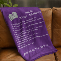 The 10 Commandments Cozy Plush Fleece Blanket - White