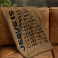 Jesus Is Cozy Plush Fleece Blanket - Black
