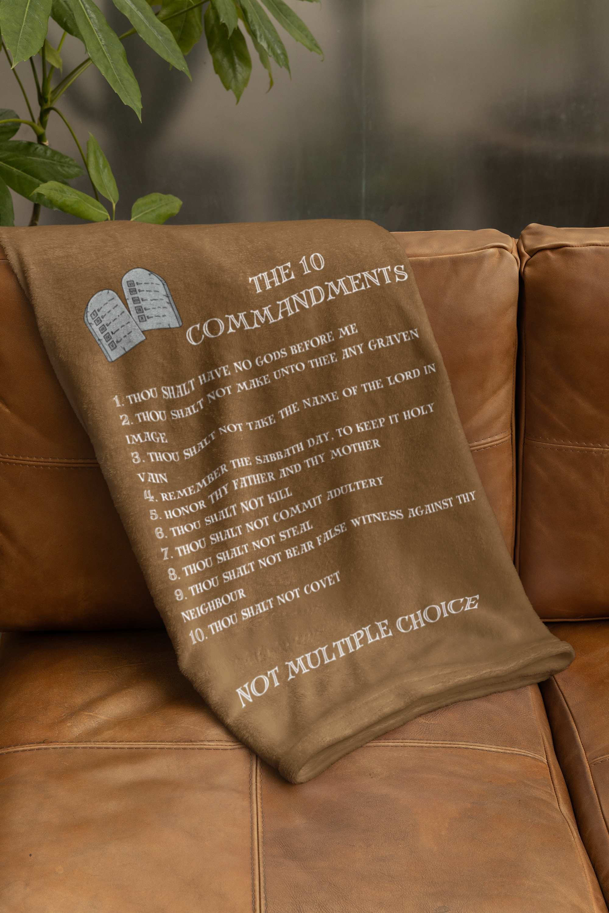 The 10 Commandments Cozy Plush Fleece Blanket - White