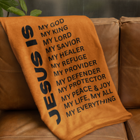 Jesus Is Cozy Plush Fleece Blanket - Black
