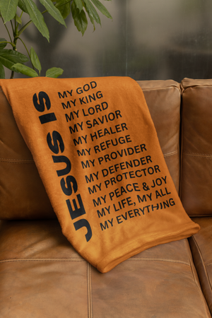 Jesus Is Cozy Plush Fleece Blanket - Black