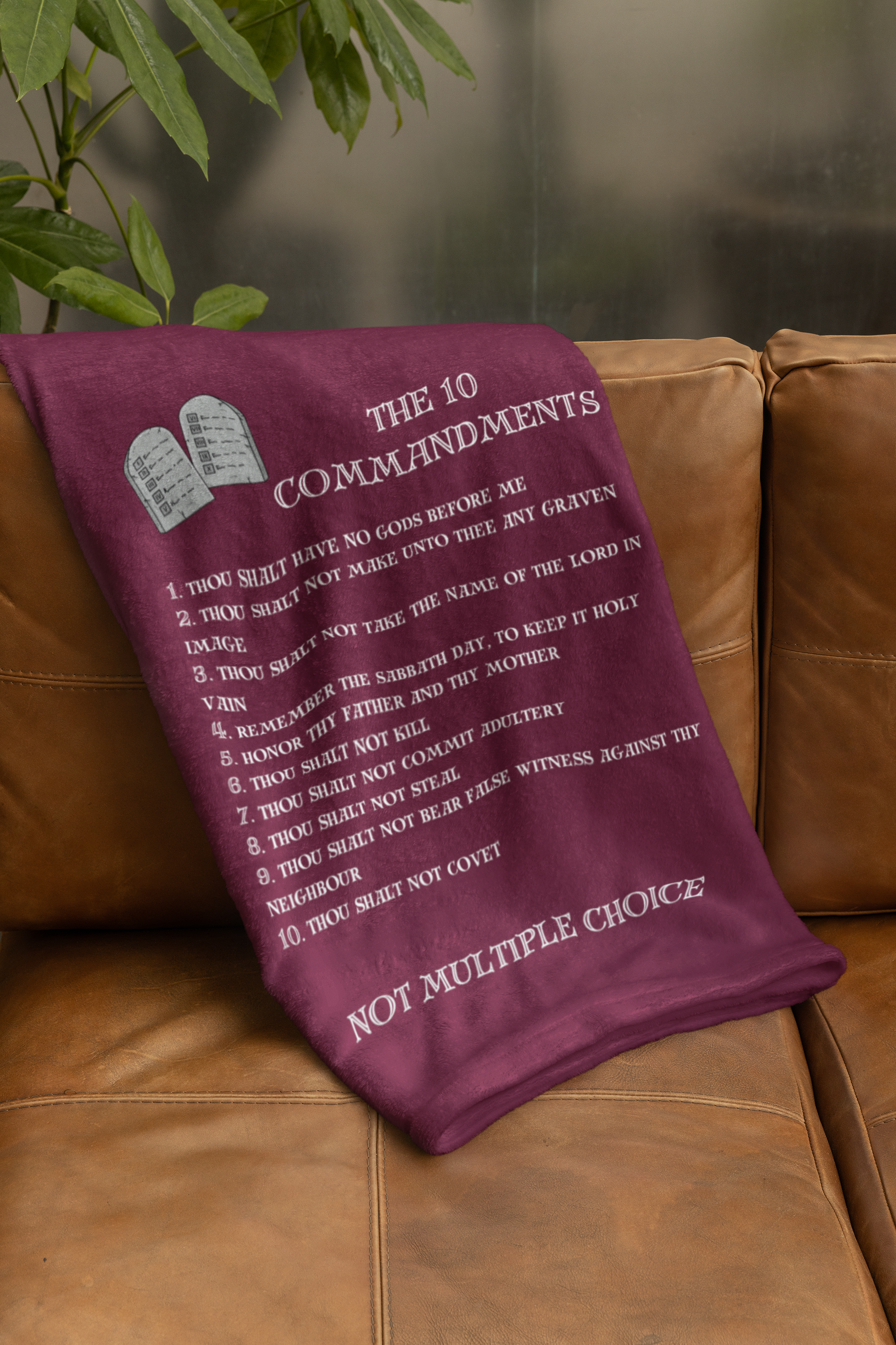 The 10 Commandments Cozy Plush Fleece Blanket - White