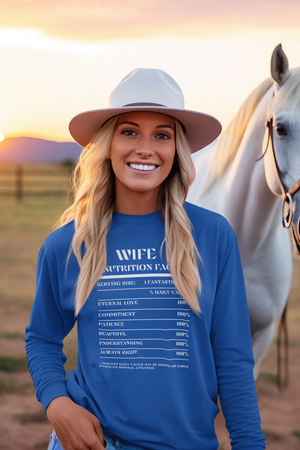 Nutrition Facts T-Shirt LS - Wife - White